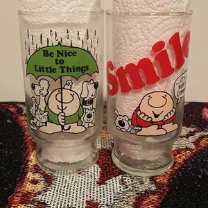 Pair of Vintage Ziggy 1979 Pizza Hut glasses cups